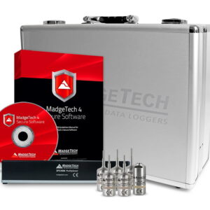 MadgeTech AVS140-6 autoclave validation kit with Secure software and carry case.