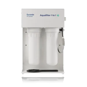 Euronda Aquafilter 1 to 1 is a system that provides a high-quality demineralized water supply for one autoclave at a time.